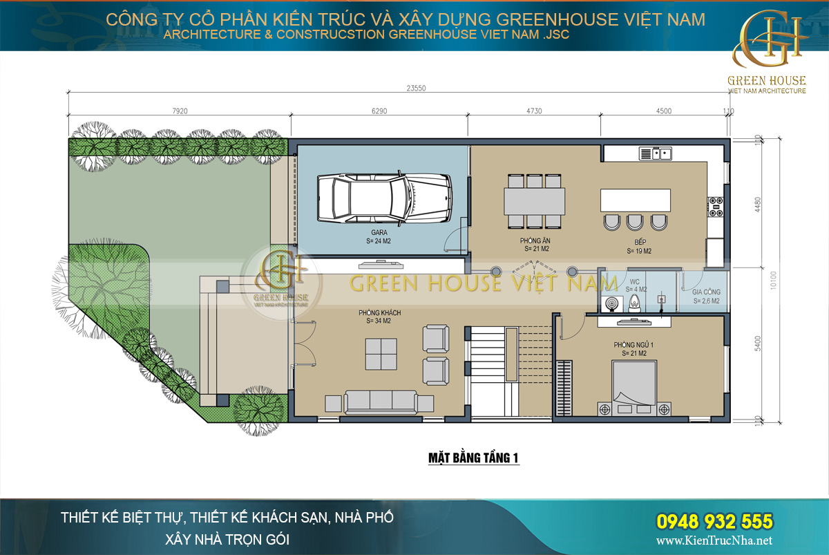 thiết kế biệt thự tân cổ điển 3 tầng tại Bắc Giang