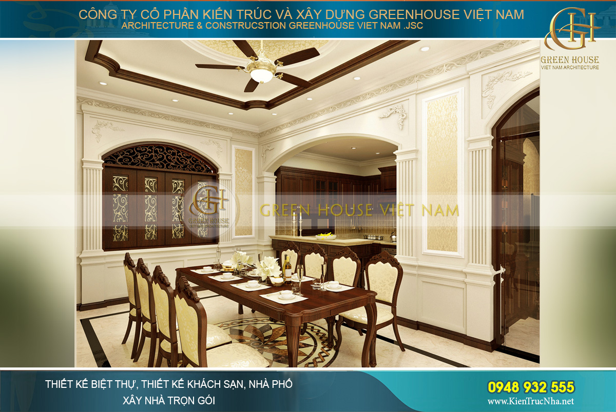 thiết kế biệt thự tân cổ điển 3 tầng tại Bắc Giang