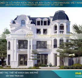 thiết kế biệt thự tân cổ điển mái mansard tại hà nội