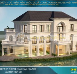 thiết kế biệt thự tân cổ điển 3 tầng tại Vinhomes Hà Nội