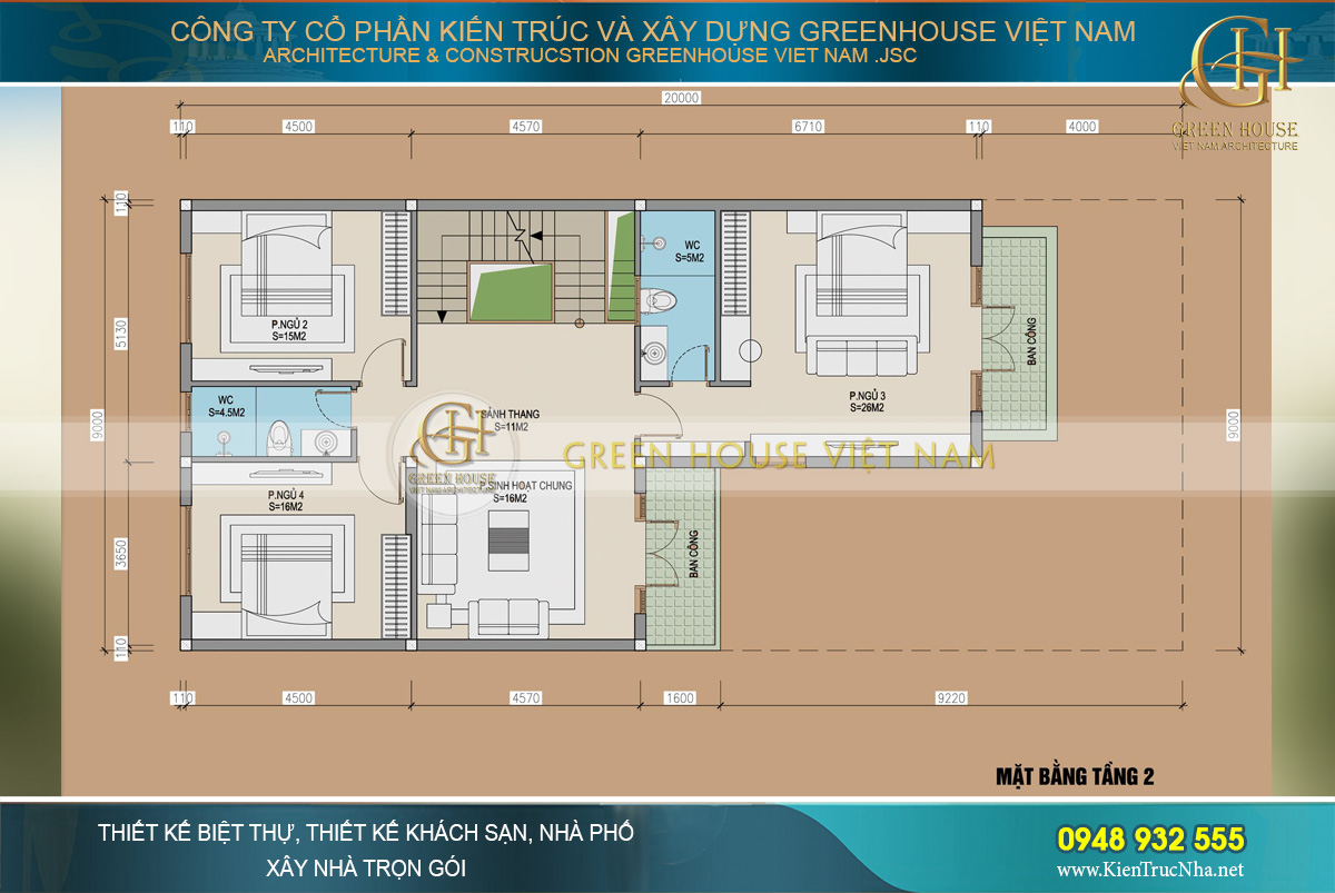 thiết kế nhà phố hiện đại 3 tầng tại bắc giang