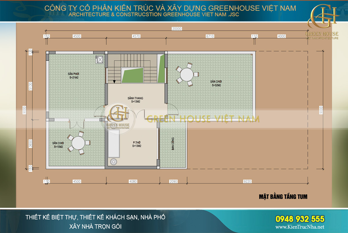 thiết kế nhà phố hiện đại 3 tầng tại bắc giang