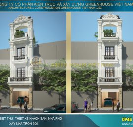 thiết kế nhà phố tân cổ điển 3 tầng tại Hà Nội