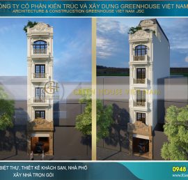 thiết kế nhà phố tân cổ điển 5 tầng tại Hà Nội