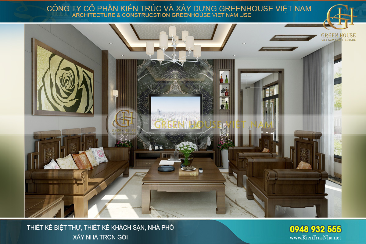 thiáº¿t káº¿ ná»i tháº¥t nhÃ  phá» hiá»n Äáº¡i 3 táº§ng Báº¯c Giang