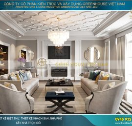 thiết kế nội thất phòng khách tân cổ điển đẹp