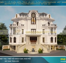 thiết kế biệt thự cổ điển mái mansard