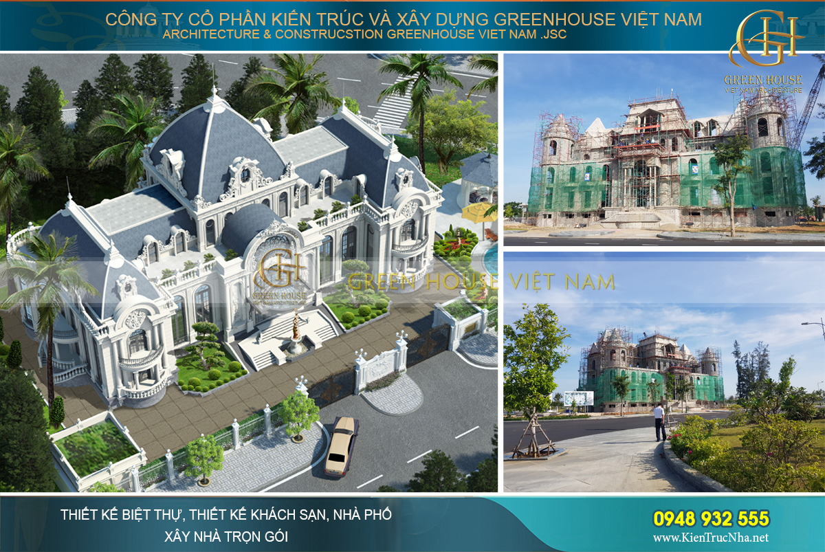 thi công trọn gói biệt thự tân cổ điển 3 tầng tại Phan Thiết