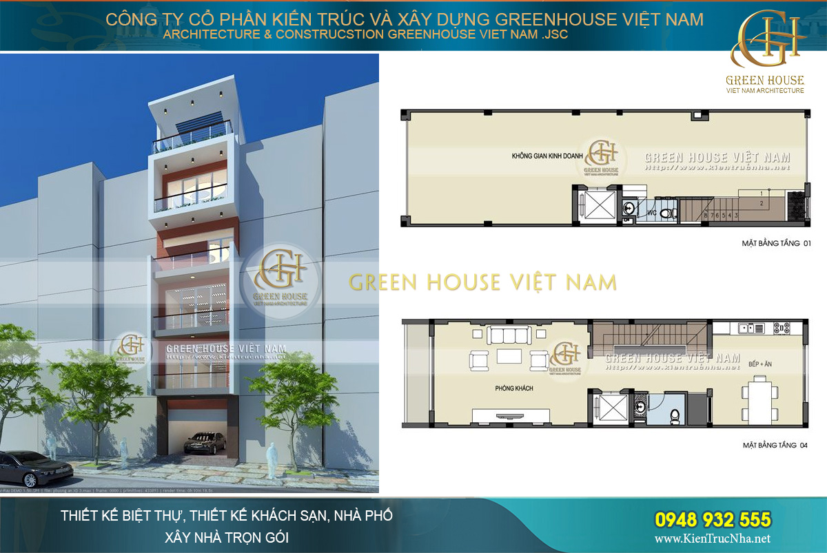 thiết kế nhà ống hiện đại kết hợp kinh doanh tại hà nội