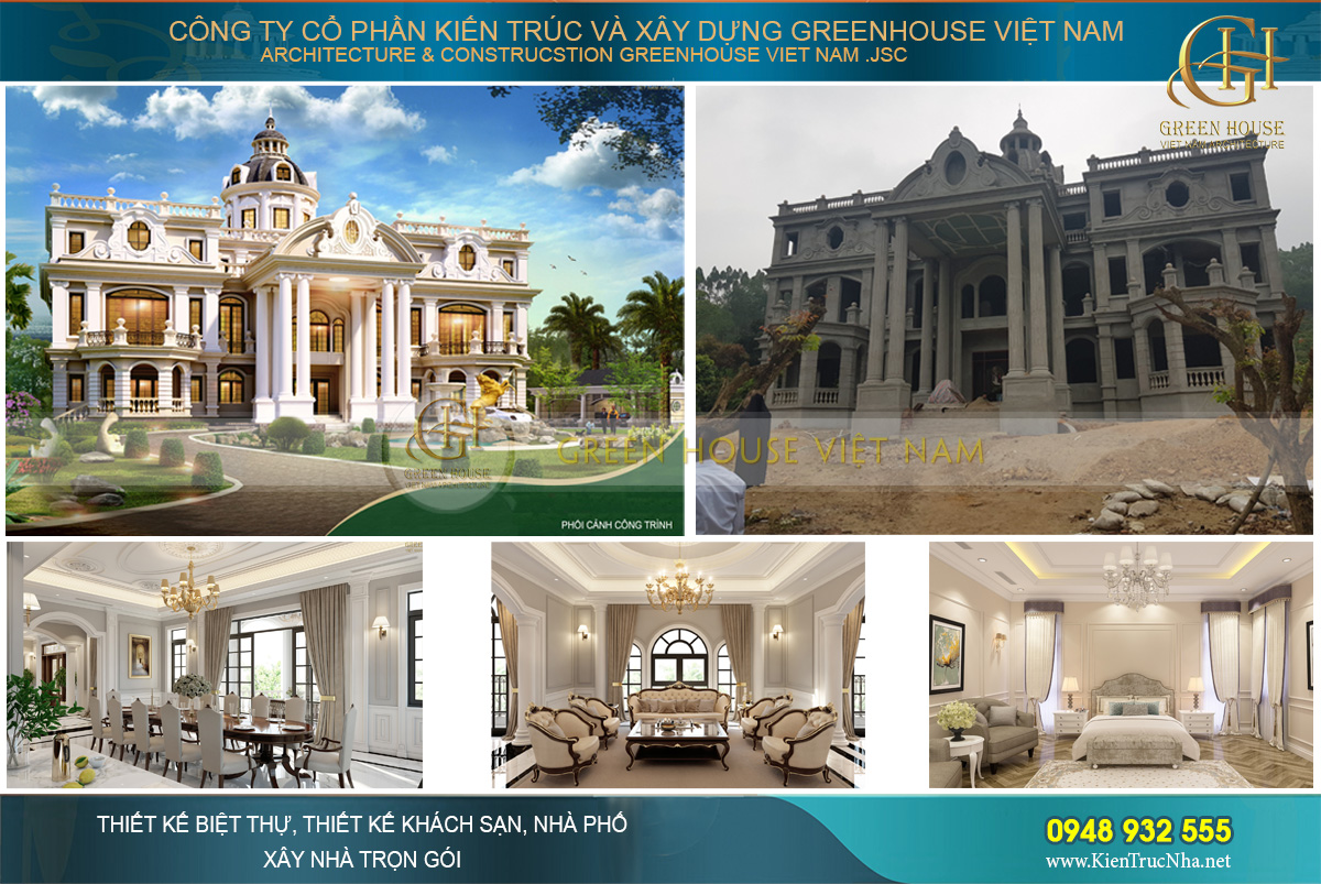 thiết kế biệt thự tân cổ điển 3 tầng tại bắc giang