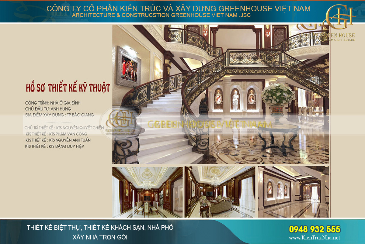 thiết kế nội thất biệt thự tân cổ điển bắc giang