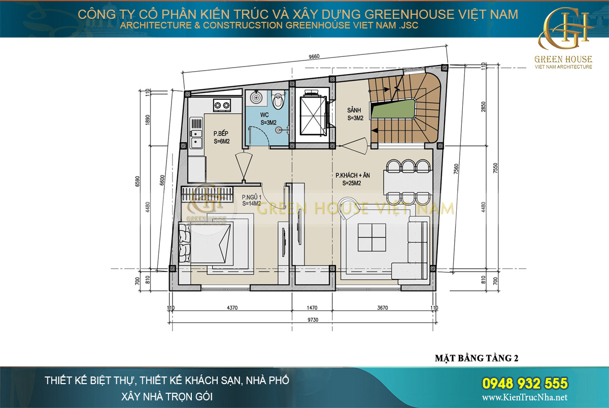thiết kế nhà phố hiện đại 6 tầng hà nội