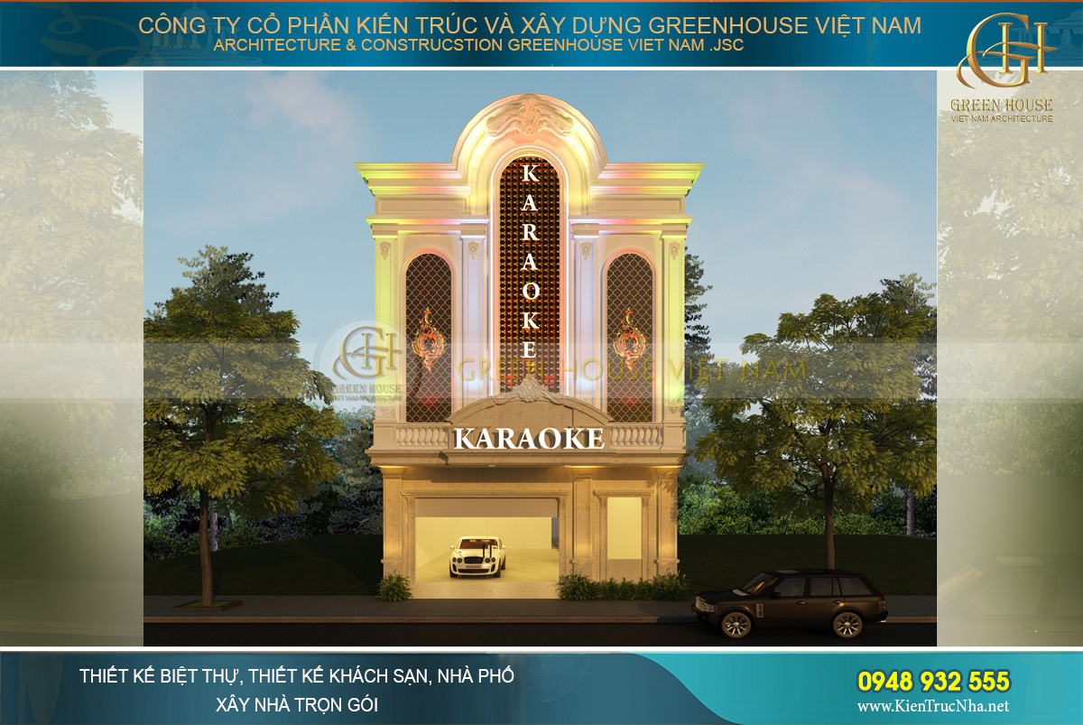 thiết kế quán karaoke 3 tầng tại lai châu