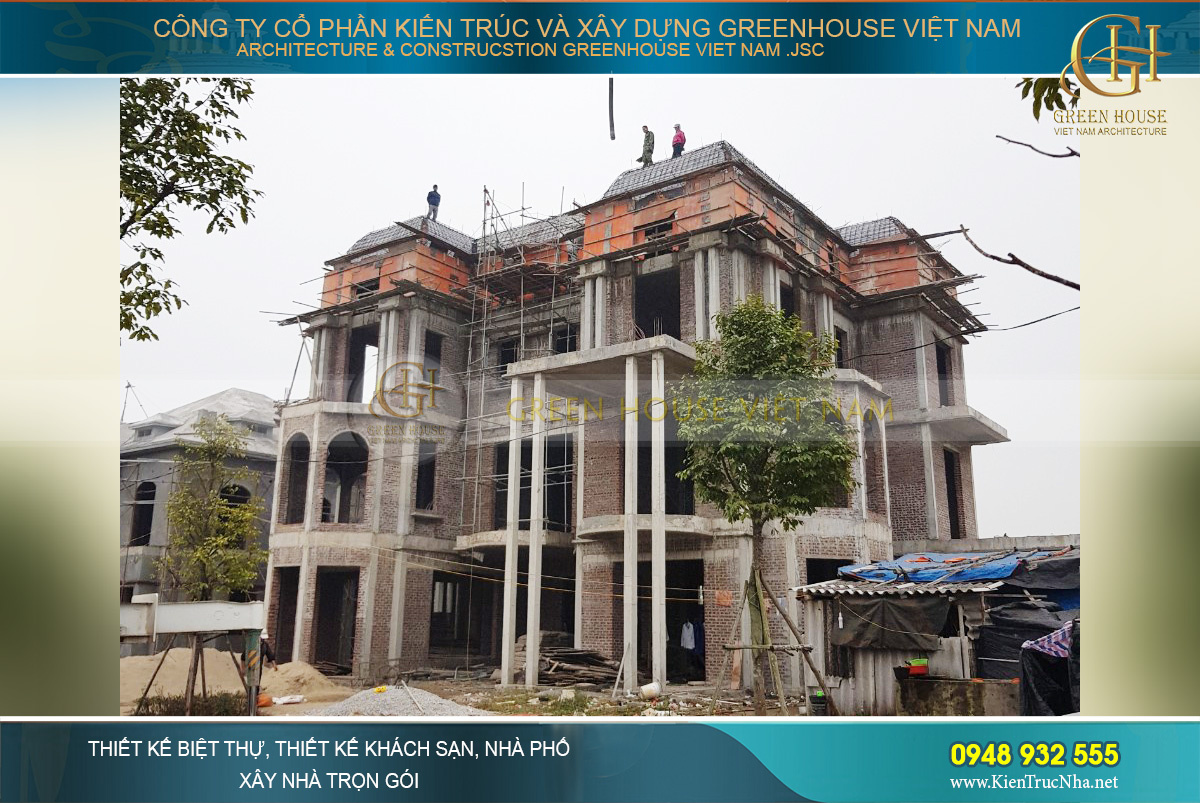thi công trọn gói biệt thự tân cổ điển 3 tầng Móng Cái