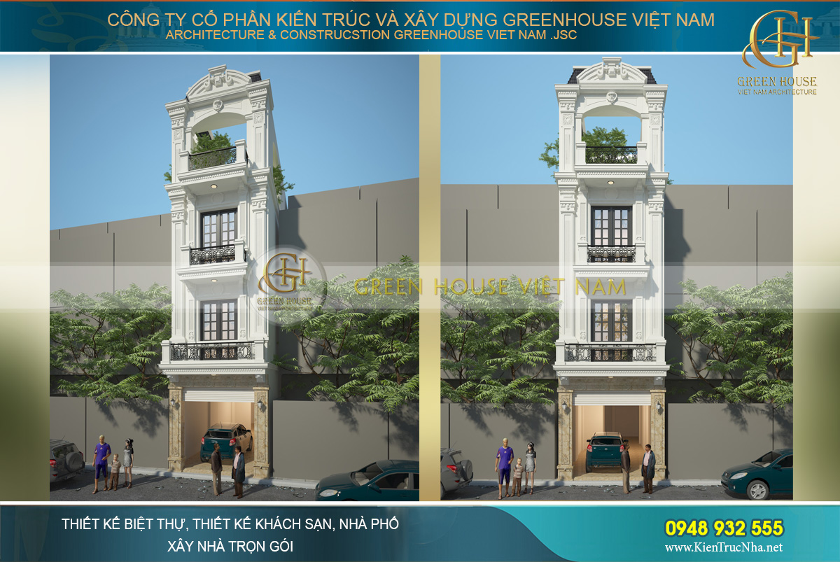 thiết kế nhà ống tân cổ điển 800 triệu