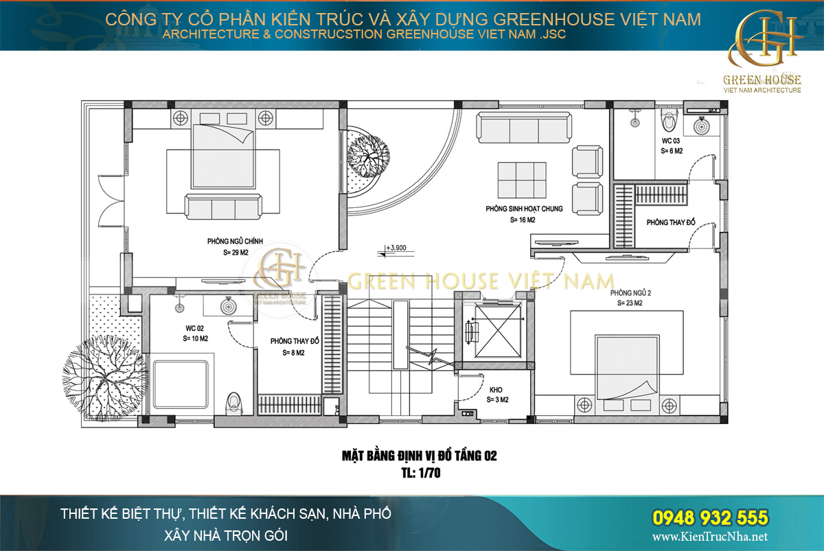 thiết kế nội thất biệt thự hiện đại 3 tầng