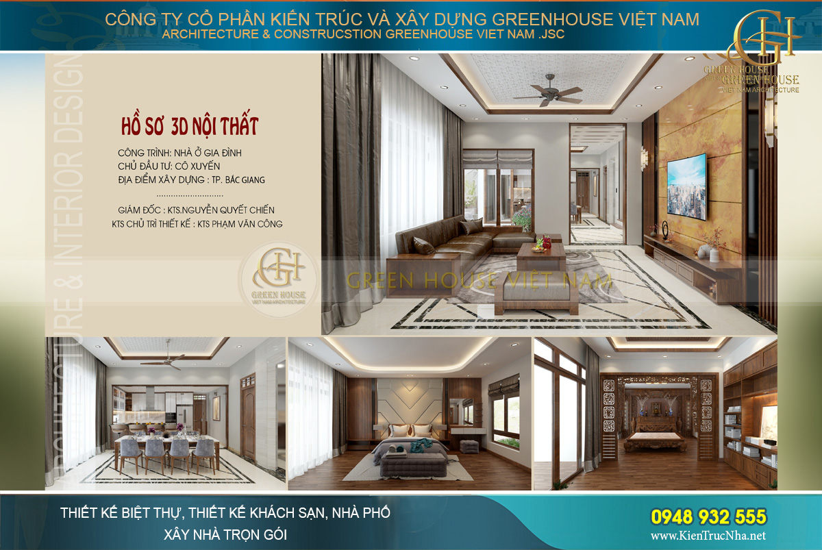 thiết kế nội thất biệt thự hiện đại 3 tầng