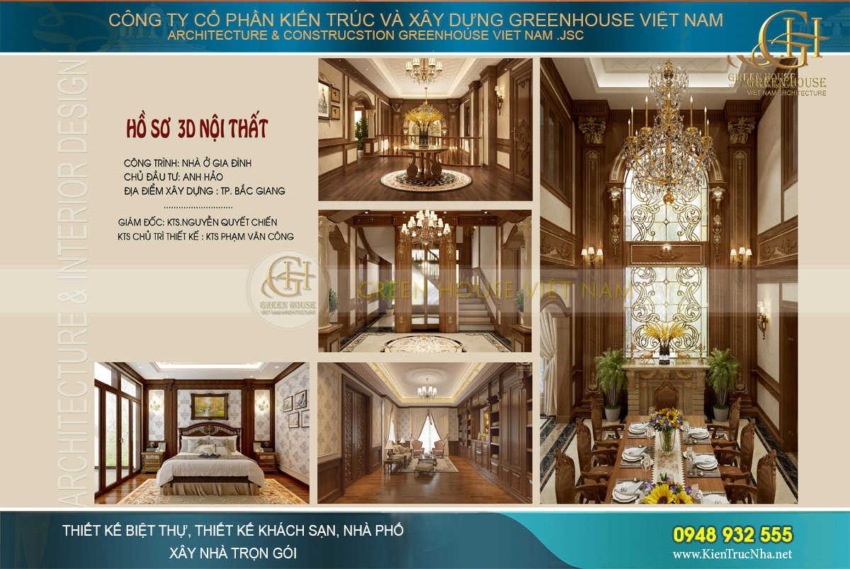 thiết kế nội thất biệt thự tân cổ điển