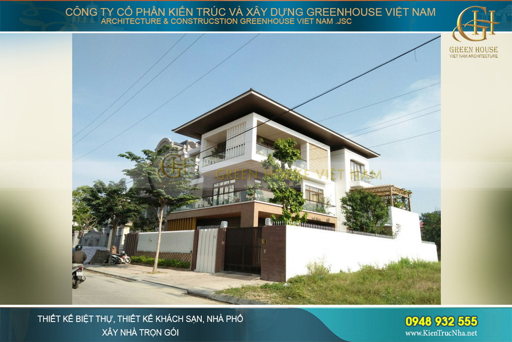 hình ảnh thực tế biệt thự hiện đại 3 tầng