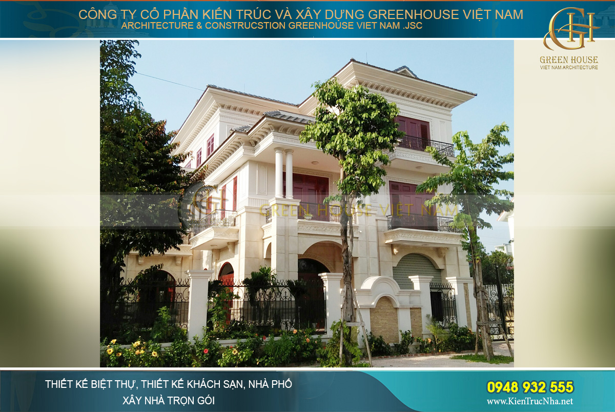 thi công trọn gói biệt thự tân cổ điển