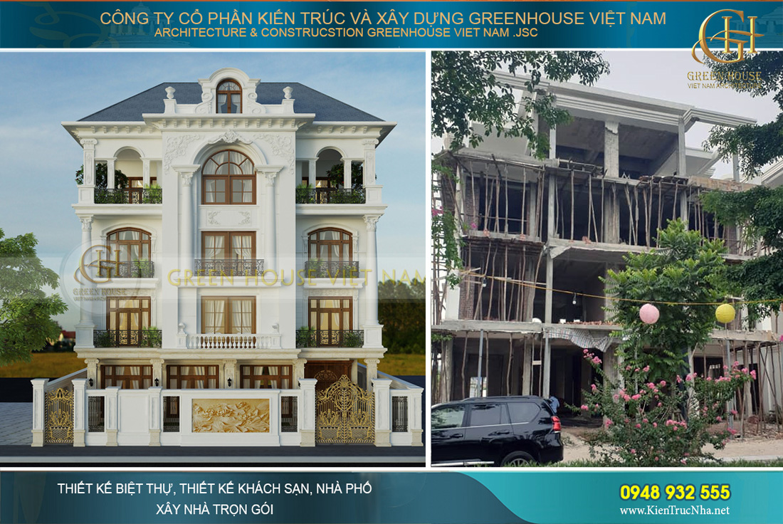 thi công trọn gói biệt thự tân cổ điển bắc giang
