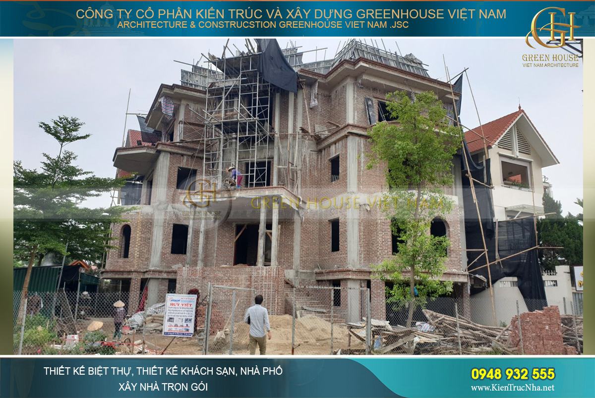 thi công trọn gói biệt thự cổ điển 4 tầng bắc giang