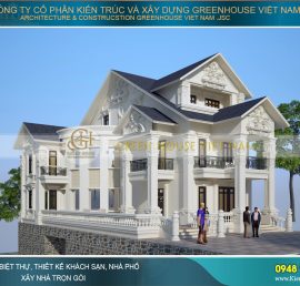 thiết kế biệt thự tân cổ điển mái Thái Bắc Ninh