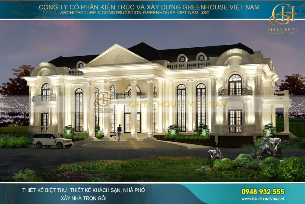 mẫu biệt thự sân vườn 2 tầng đẹp