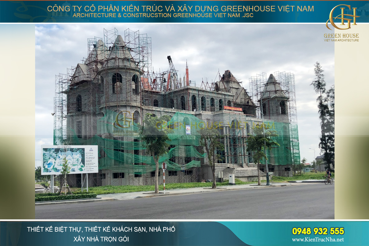 thi công trọn gói dinh thự pháp 3 tầng