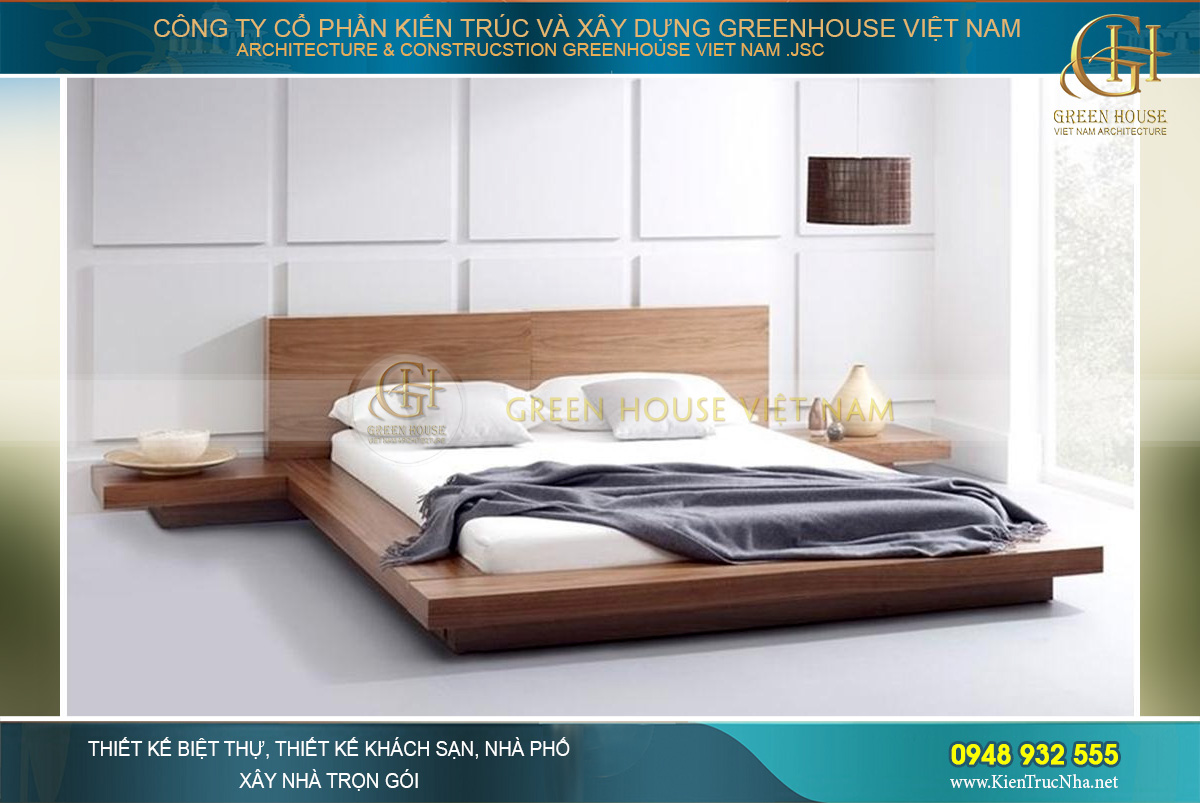mẫu giường không chân đẹp 2020